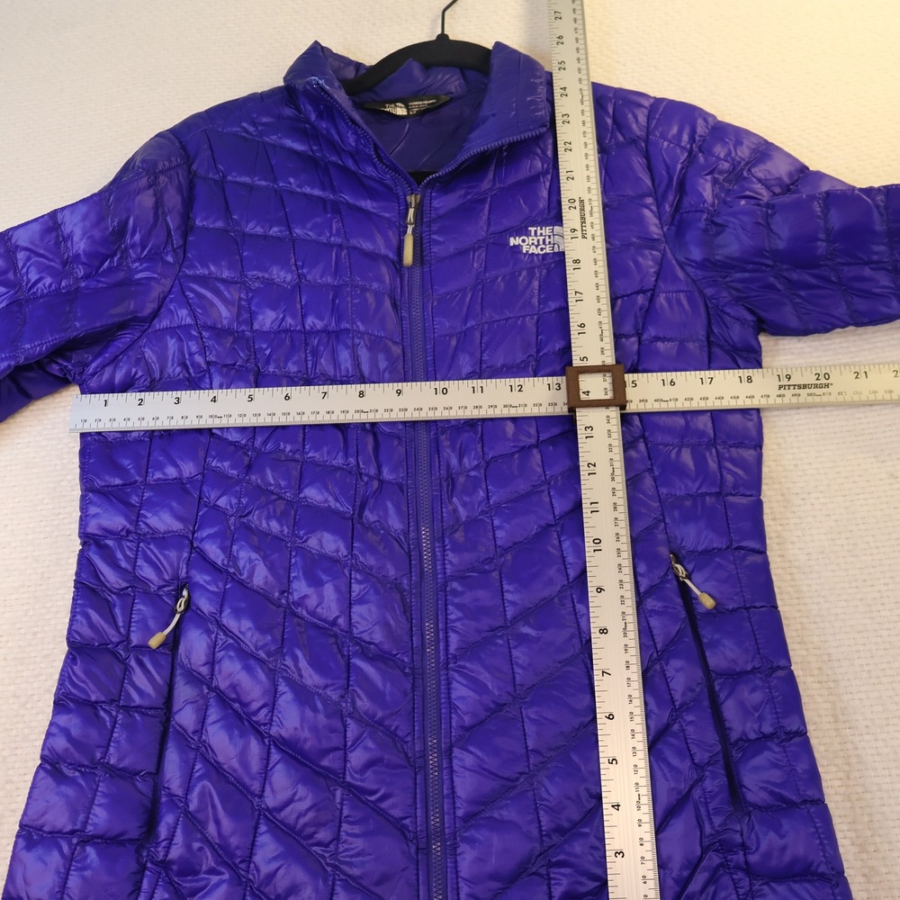 The North Face Womens S Thermoball Puffer Jacket Purple Quilted Full Zip - Picture 2 of 8